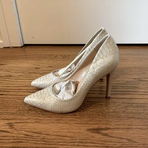Ivory leather heels
